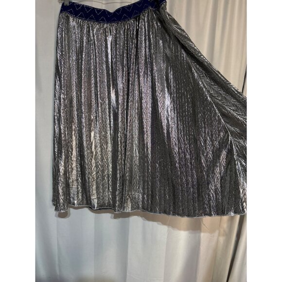 LuLaRoe‎ Metallic A-Line Skirt With Blue Elastic Waistband Size L - Picture 7 of 8